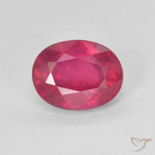 1.98ct طبيعي أحمر فاتح ياقوت, بيضوي, قليلا جدا