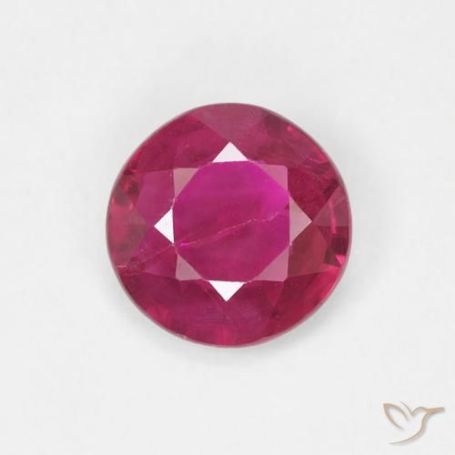 0.69ct طبيعي أحمر فاتح ياقوت, دائري, قليلا جدا