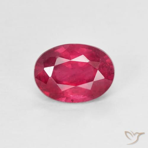 1.31ct طبيعي أحمر وردى ياقوت, بيضوي, قليلا جدا