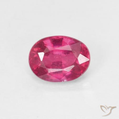 1.05ct طبيعي أحمر فاتح ياقوت, بيضوي, قليلا جدا