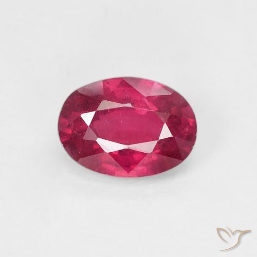 1.08ct طبيعي Medium Dark-Red ياقوت, بيضوي, قليلا جدا