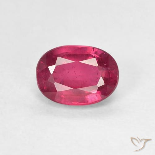 1.26ct طبيعي وردى محمر غامق ياقوت, بيضوي, قليلا جدا