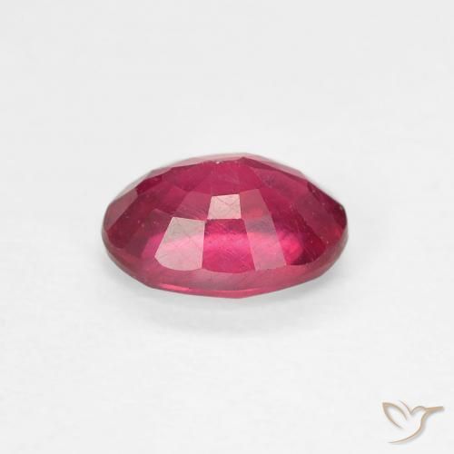 ياقوت Medium Dark-Red طبيعي، بيضوي، 1.19 قيراط، قليلا جدا
