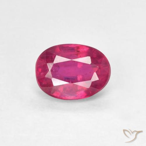 1.10ct طبيعي أحمر فاتح ياقوت, بيضوي, قليلا جدا