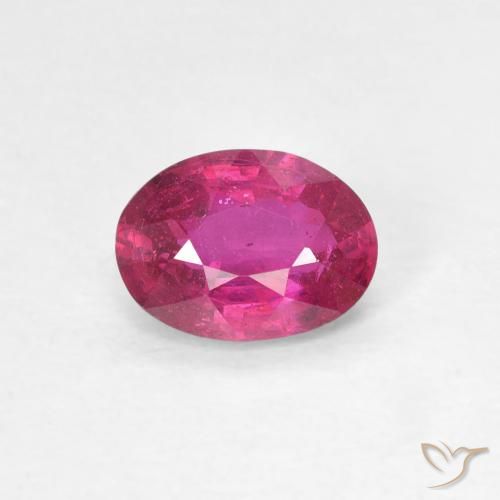 0.96ct طبيعي أحمر فاتح ياقوت, بيضوي, قليلا جدا