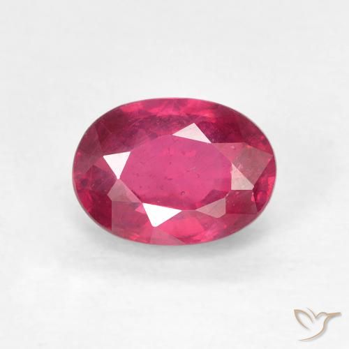 1.27ct طبيعي أحمر وردى ياقوت, بيضوي, قليلا جدا