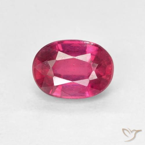 1.46ct طبيعي أحمر فاتح ياقوت, بيضوي, قليلا جدا