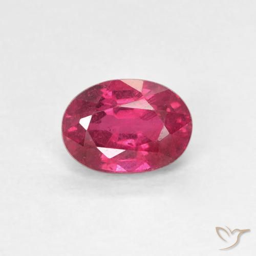 1.10ct طبيعي أحمر وردى ياقوت, بيضوي, قليلا جدا