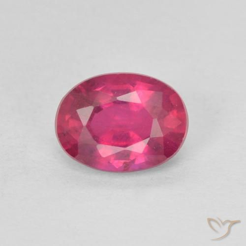 1.14ct طبيعي أحمر فاتح ياقوت, بيضوي, قليلا جدا