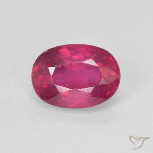 1.33ct طبيعي أحمر فاتح ياقوت, بيضوي, قليلا جدا