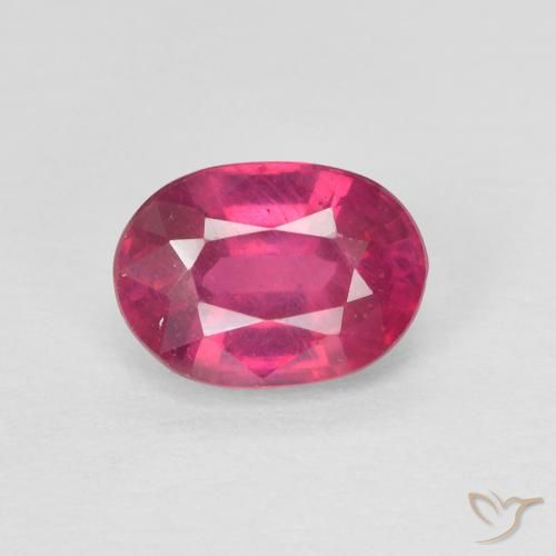 1.21ct طبيعي أحمر فاتح ياقوت, بيضوي, قليلا جدا