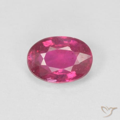 0.99ct طبيعي أحمر فاتح ياقوت, بيضوي, VS-SI