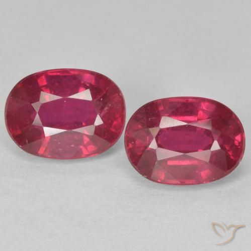 2.68ctw طبيعي Medium Dark-Red ياقوت, بيضوي, قليلا جدا