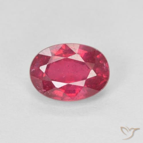 1.33ct طبيعي أحمر متوسط ياقوت, بيضوي, قليلا جدا