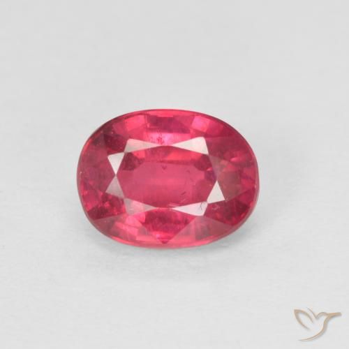 1.23ct طبيعي أحمر متوسط ياقوت, بيضوي, قليلا جدا