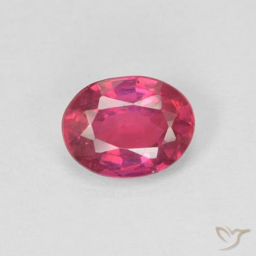 0.99ct طبيعي أحمر فاتح ياقوت, بيضوي, VS-SI