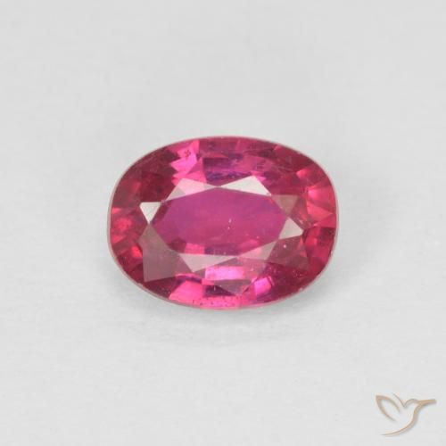 1.04ct طبيعي أحمر فاتح ياقوت, بيضوي, قليلا جدا