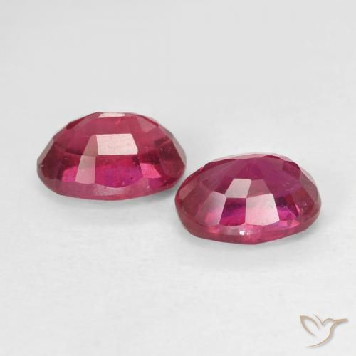 أحجار ياقوت Medium Dark-Red طبيعية، بيضوي، قليلا جدا، وزنها 2.51 قيراط