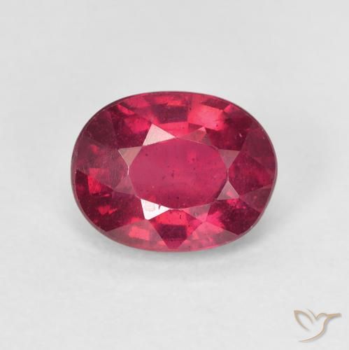 1.78ct طبيعي وردى محمر غامق ياقوت, بيضوي, قليلا جدا