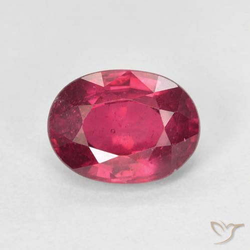 1.96ct طبيعي وردى محمر غامق ياقوت, بيضوي, قليلا جدا