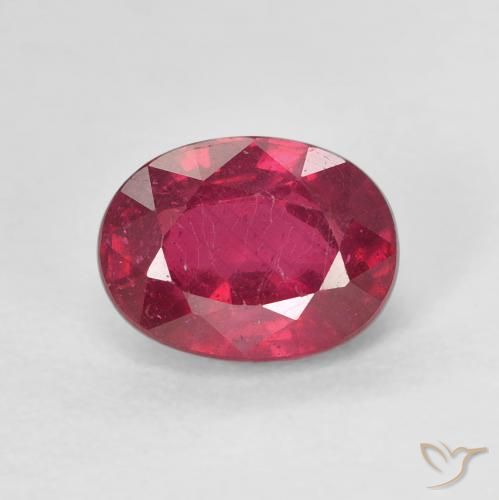 2.12ct طبيعي Medium Dark-Red ياقوت, بيضوي, قليلا جدا