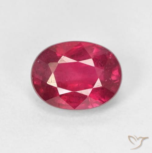 1.99ct طبيعي وردى محمر غامق ياقوت, بيضوي, قليلا جدا