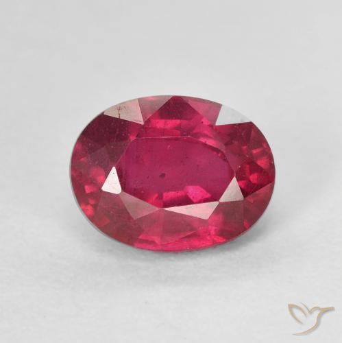 2.24ct طبيعي وردى محمر غامق ياقوت, بيضوي, قليلا جدا