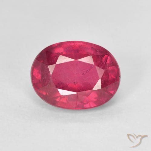 1.95ct طبيعي أحمر وردى ياقوت, بيضوي, قليلا جدا