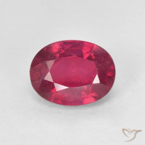 2.05ct طبيعي قرمزى غامق ياقوت, بيضوي, قليلا جدا