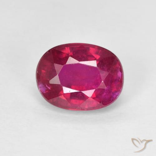 1.90ct طبيعي أحمر فاتح ياقوت, بيضوي, قليلا جدا
