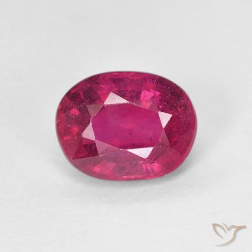 1.88ct طبيعي أحمر فاتح ياقوت, بيضوي, قليلا جدا