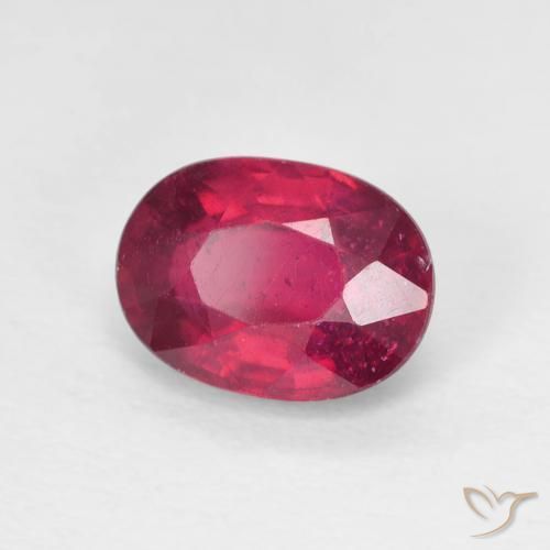 ياقوت Medium Dark-Red طبيعي، بيضوي، 1.99 قيراط، قليلا جدا