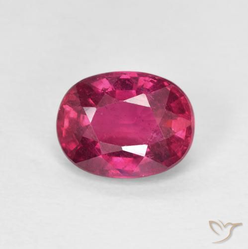 1.73ct طبيعي أحمر وردى ياقوت, بيضوي, قليلا جدا