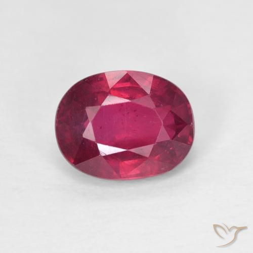 1.78ct طبيعي وردى محمر غامق ياقوت, بيضوي, قليلا جدا