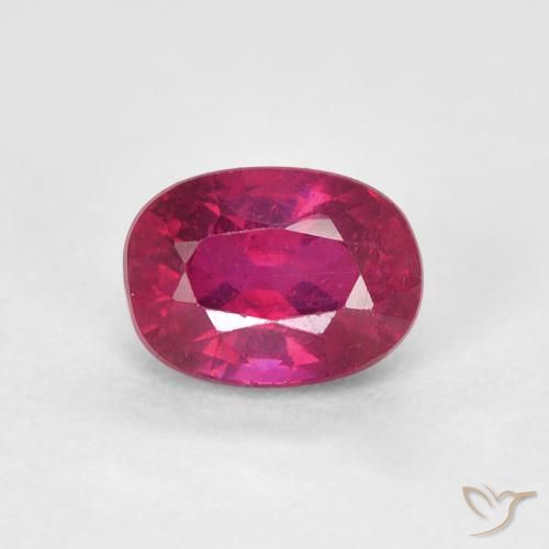 1.29ct طبيعي أحمر فاتح ياقوت, بيضوي, قليلا جدا