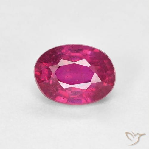 1.24ct طبيعي أحمر فاتح ياقوت, بيضوي, قليلا جدا