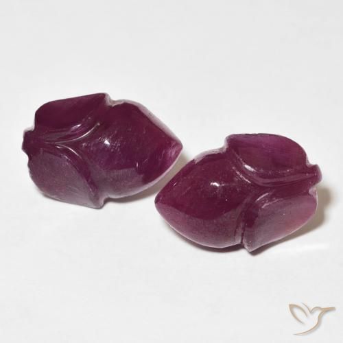11.57ctw طبيعي Medium Dark-Purple ياقوت, قص وردة, غير شفاف