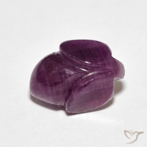 4.58ct طبيعي Medium Dark-Purple ياقوت, قص وردة, غير شفاف