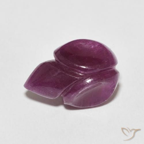 3.38ct طبيعي أحمر النبيذ ياقوت, قص وردة, غير شفاف