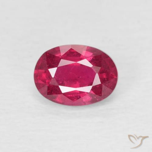 1.19ct طبيعي أحمر-أرجوانى ياقوت, بيضوي, قليلا جدا