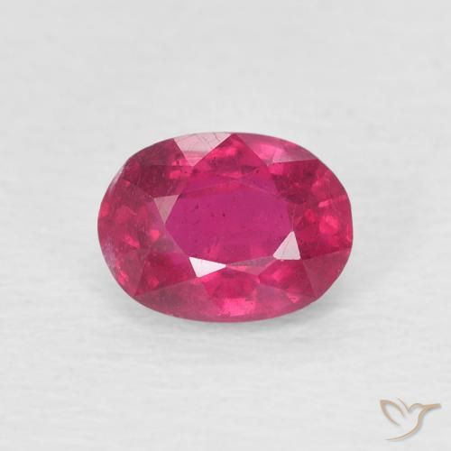 1.28ct طبيعي أحمر فاتح ياقوت, بيضوي, قليلا جدا
