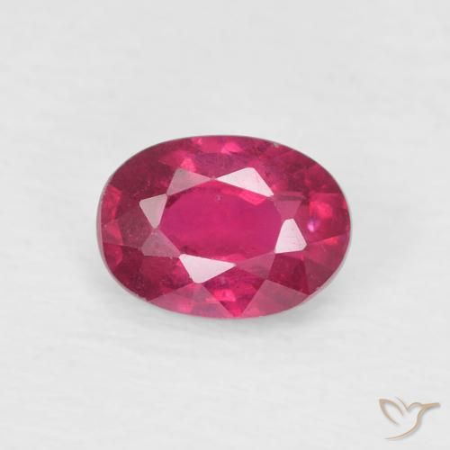 1.22ct طبيعي وردى محمر غامق ياقوت, بيضوي, قليلا جدا