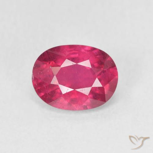1.31ct طبيعي أحمر وردى ياقوت, بيضوي, قليلا جدا