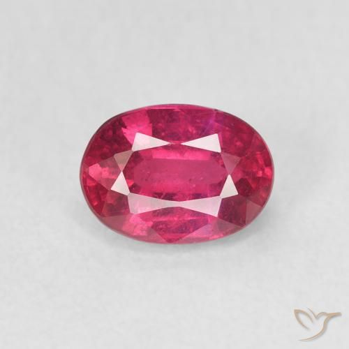 1.33ct طبيعي أحمر فاتح ياقوت, بيضوي, قليلا جدا