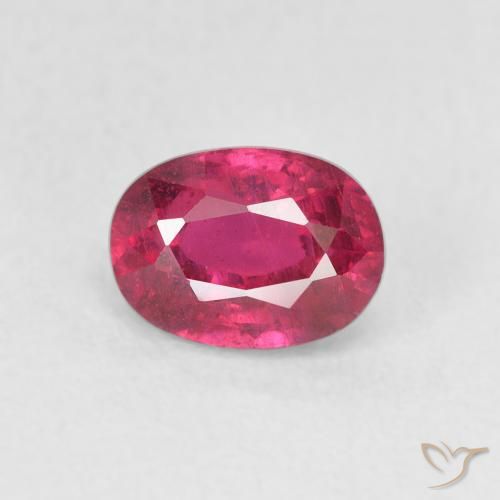 1.33ct طبيعي أحمر وردى ياقوت, بيضوي, قليلا جدا