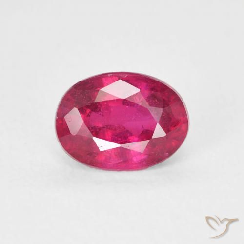 1.19ct طبيعي أحمر وردى ياقوت, بيضوي, قليلا جدا