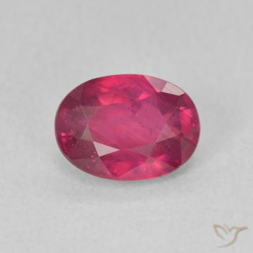 1.24ct طبيعي أحمر فاتح ياقوت, بيضوي, قليلا جدا