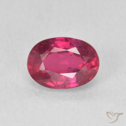 1.23ct طبيعي أحمر فاتح ياقوت, بيضوي, قليلا جدا