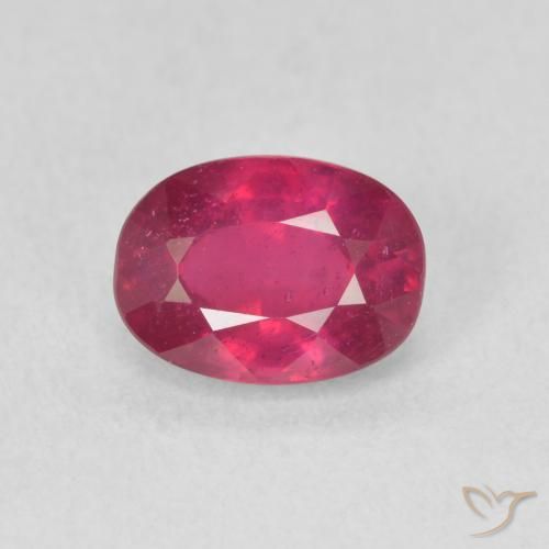 1.23ct طبيعي أحمر فاتح ياقوت, بيضوي, قليلا جدا