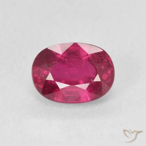 1.46ct طبيعي أحمر وردى ياقوت, بيضوي, قليلا جدا